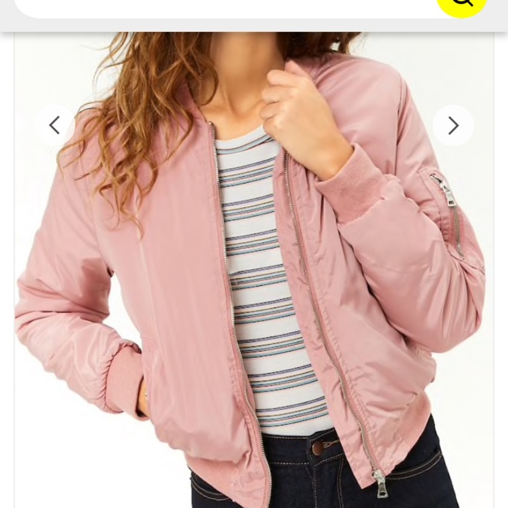 Pink padded bomber